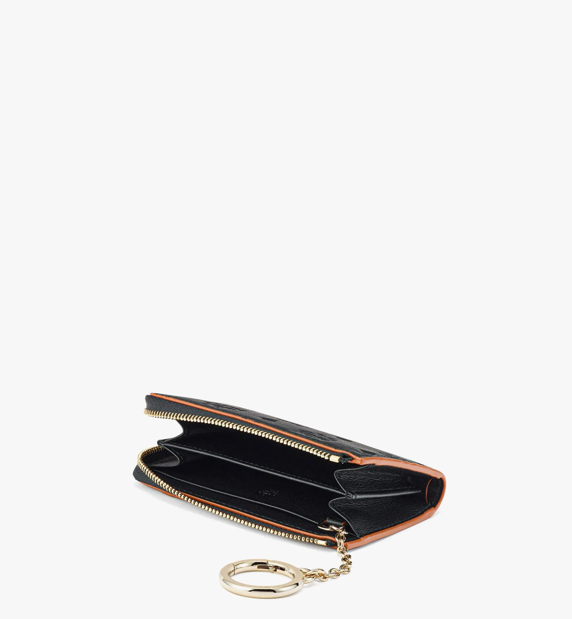 Aren Brieftasche Aus Leder Mit Monogramm, Reissverschluss Und Kartenfachern