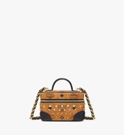 Aren Kosmetiktasche In Visetos Mit Goldenen Nieten