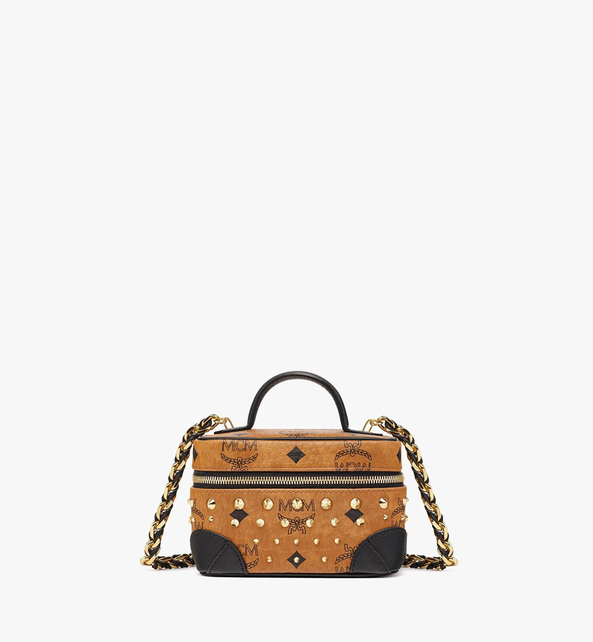 Aren Kosmetiktasche In Visetos Mit Goldenen Nieten