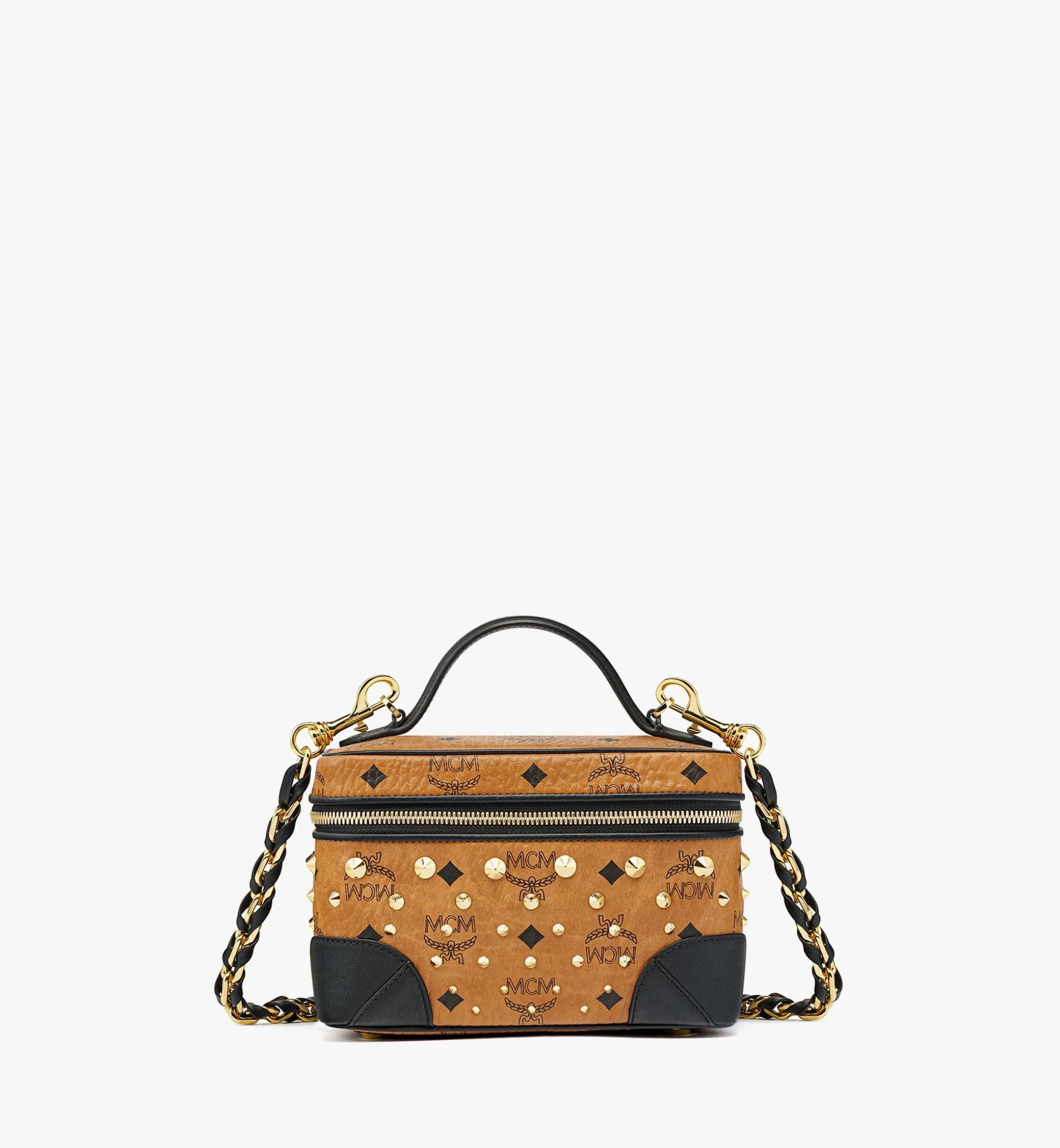 Aren Kosmetiktasche In Visetos Mit Goldenen Nieten
