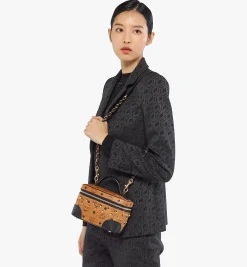 Aren Kosmetiktasche In Visetos Mit Goldenen Nieten