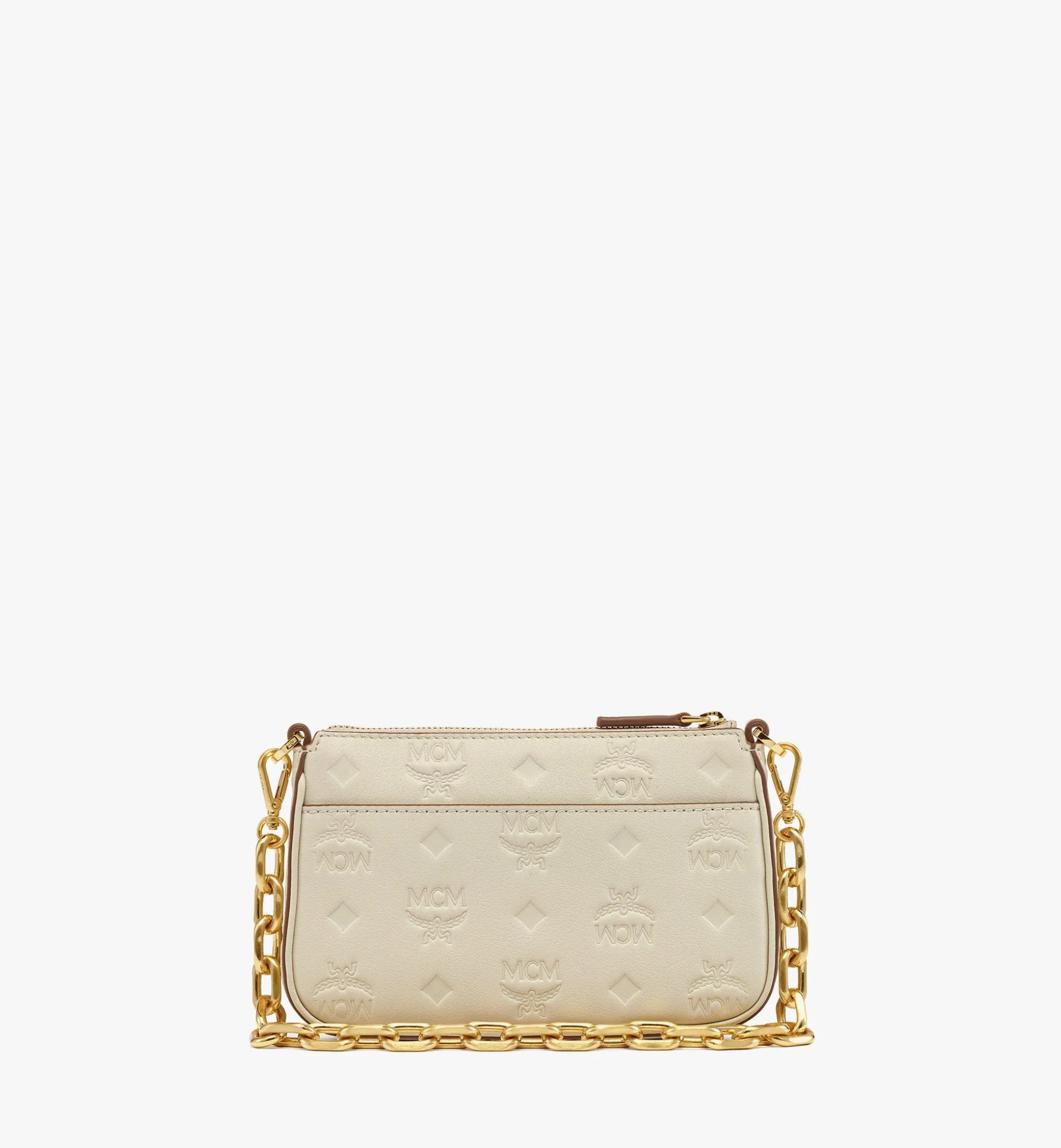 Aren Pouch Aus Gepragtem Leder Mit Reissverschluss Und Monogramm
