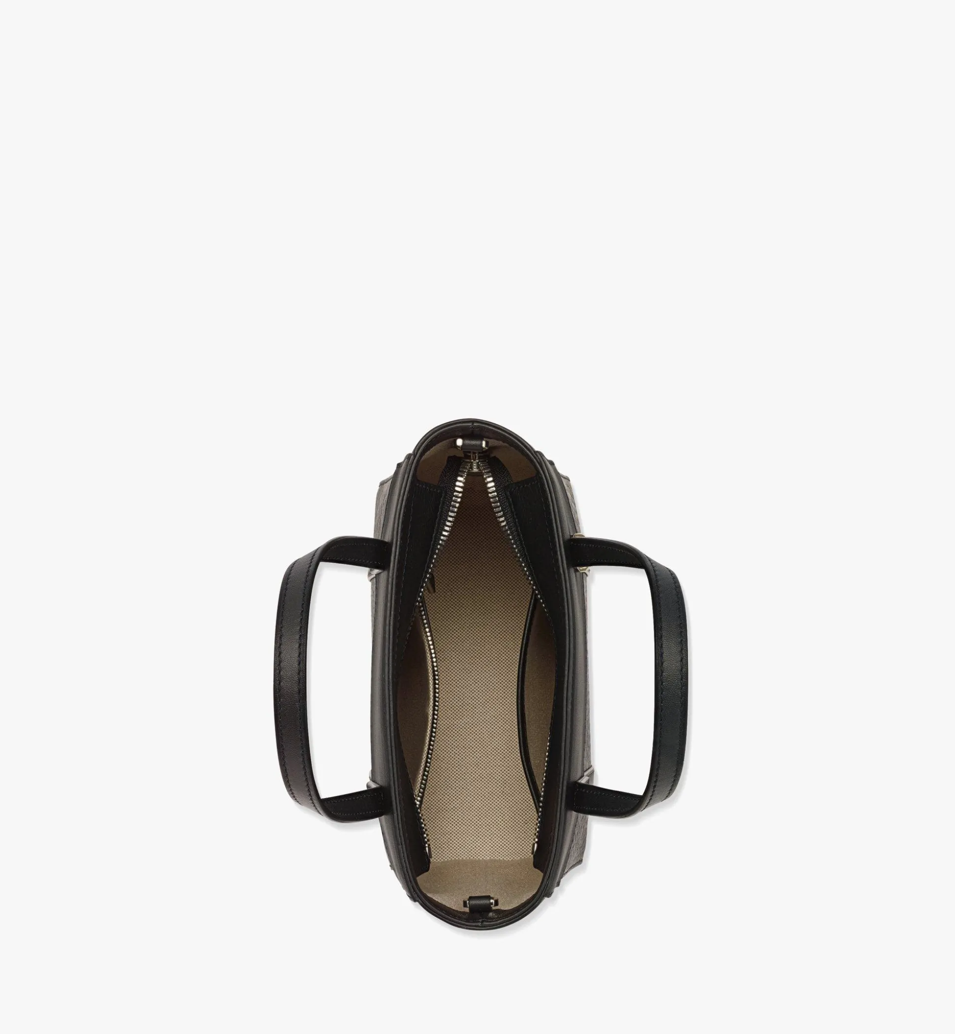 Aren Shopper Mit Reissverschluss Oben In Visetos Leder-Mix
