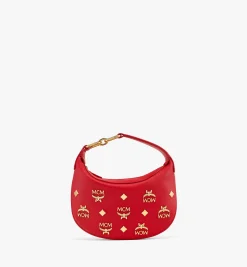 Aren Sichelformige Hobo Aus Leder Mit Gold-Monogramm