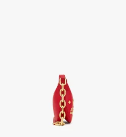 Aren Sichelformige Hobo Aus Leder Mit Gold-Monogramm