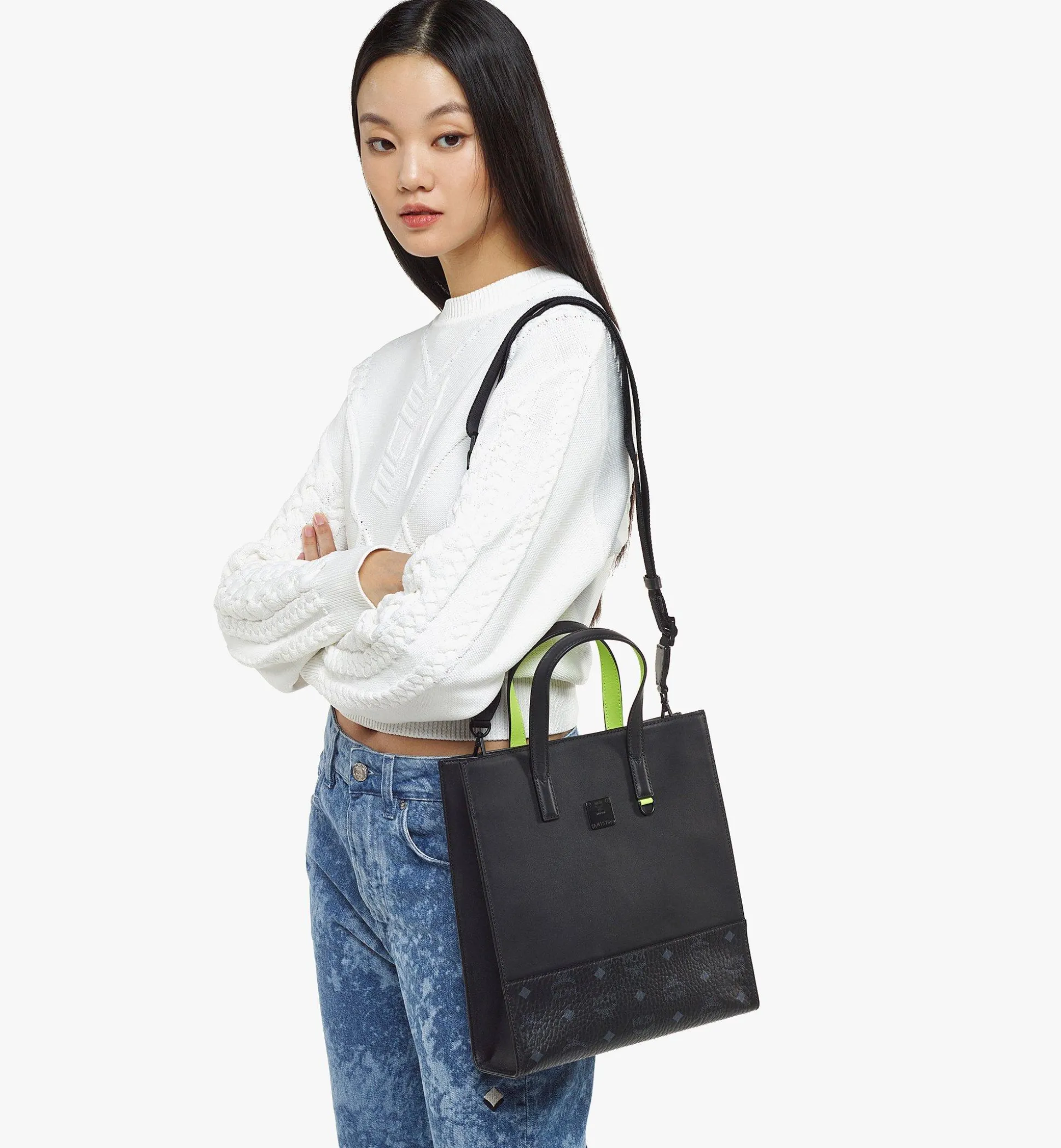 Aren Tragetasche In Visetos Leder-Mix