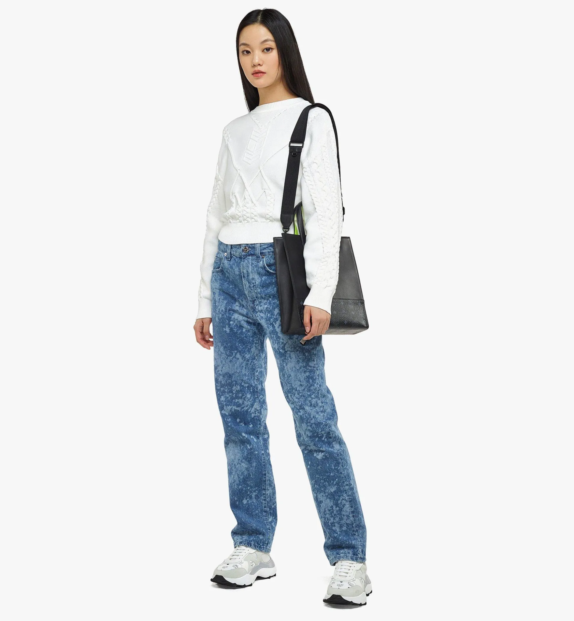 Aren Tragetasche In Visetos Leder-Mix