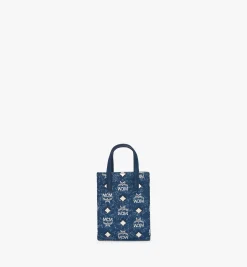 Aren Tragetasche In Vintage Denim Jacquard