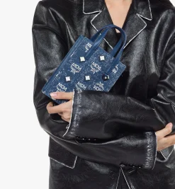 Aren Tragetasche In Vintage Denim Jacquard