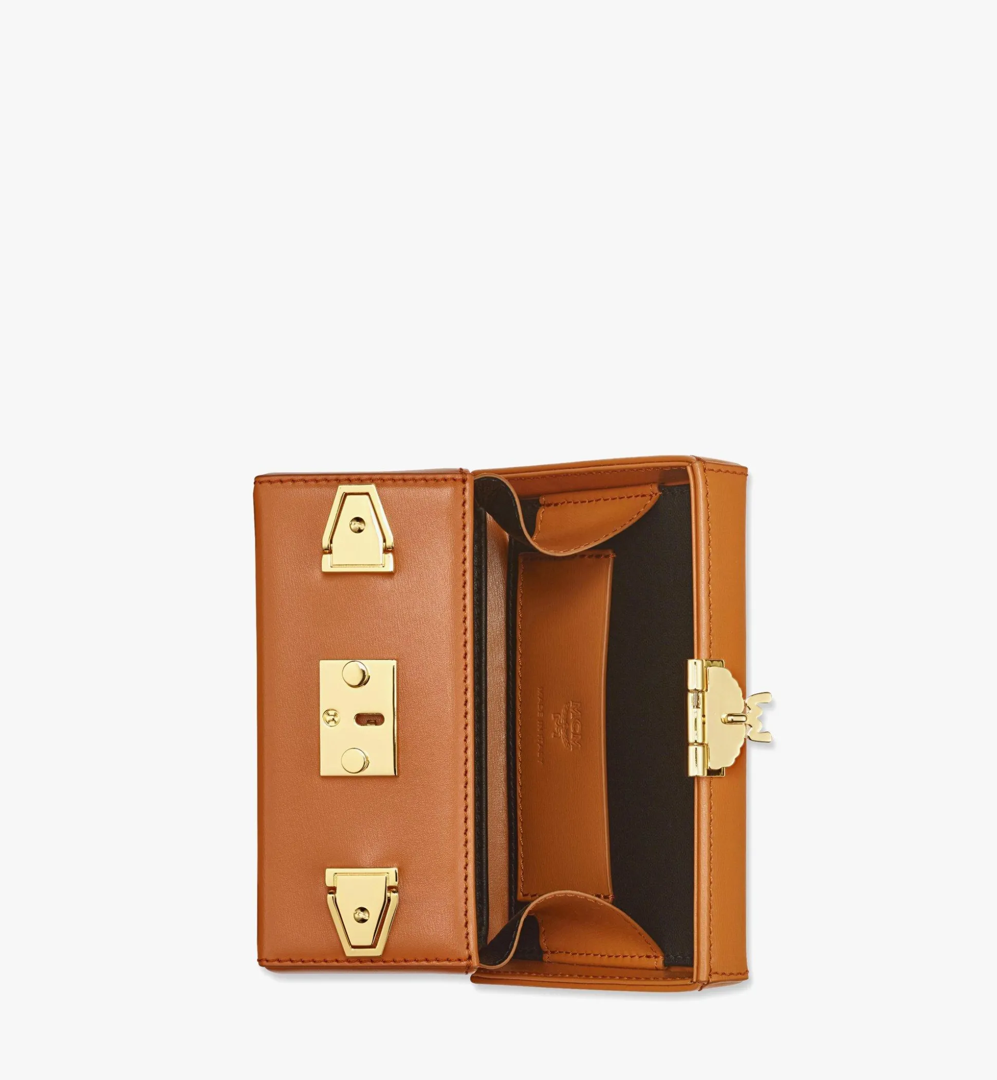 Berlin Umhangetasche Aus Leder Mit Gold-Monogramm