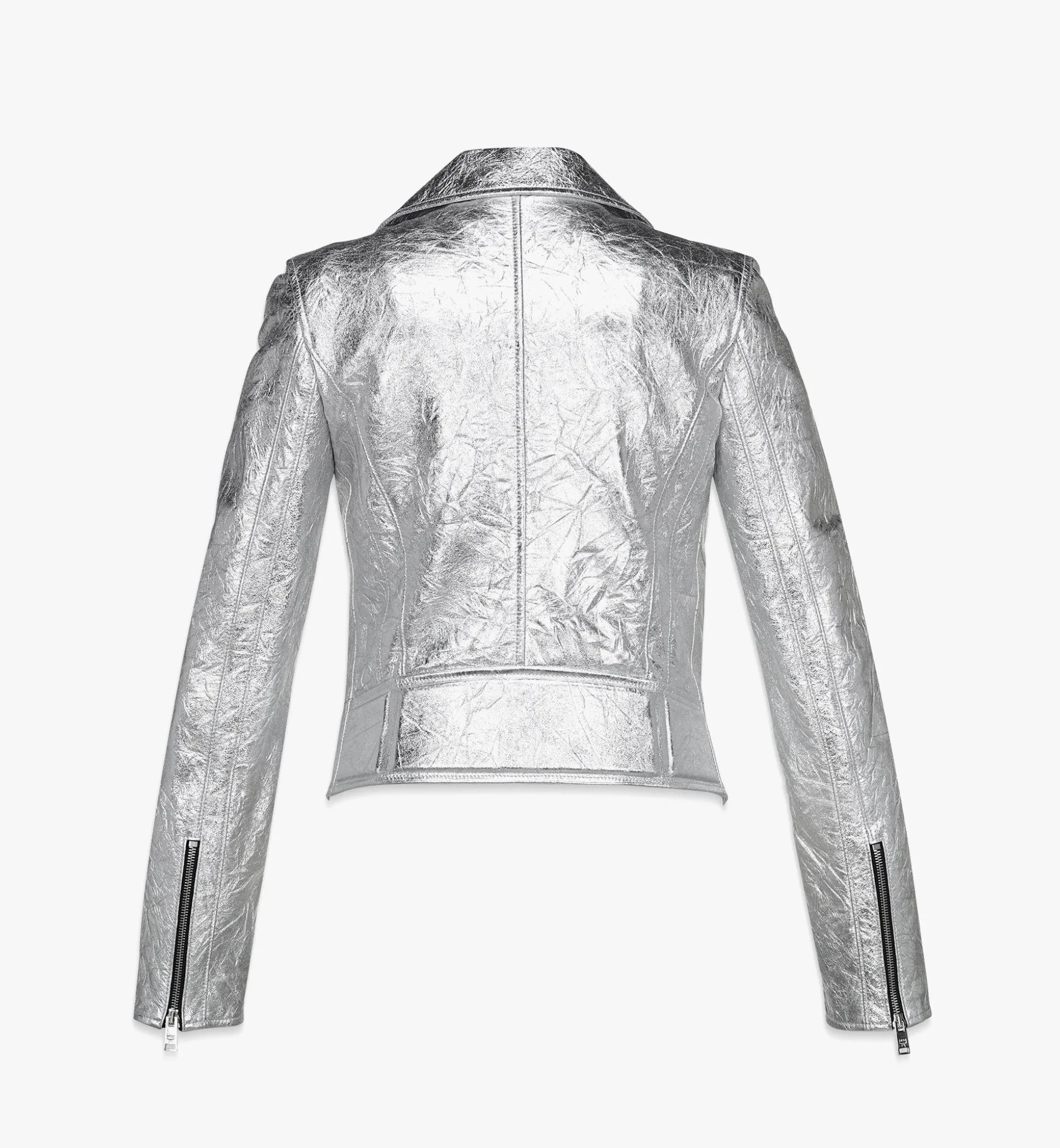 Bikerjacke In Metallic-Lammleder Fur Damen