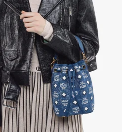 Dessau Kordelzugtasche In Vintage Denim Jacquard