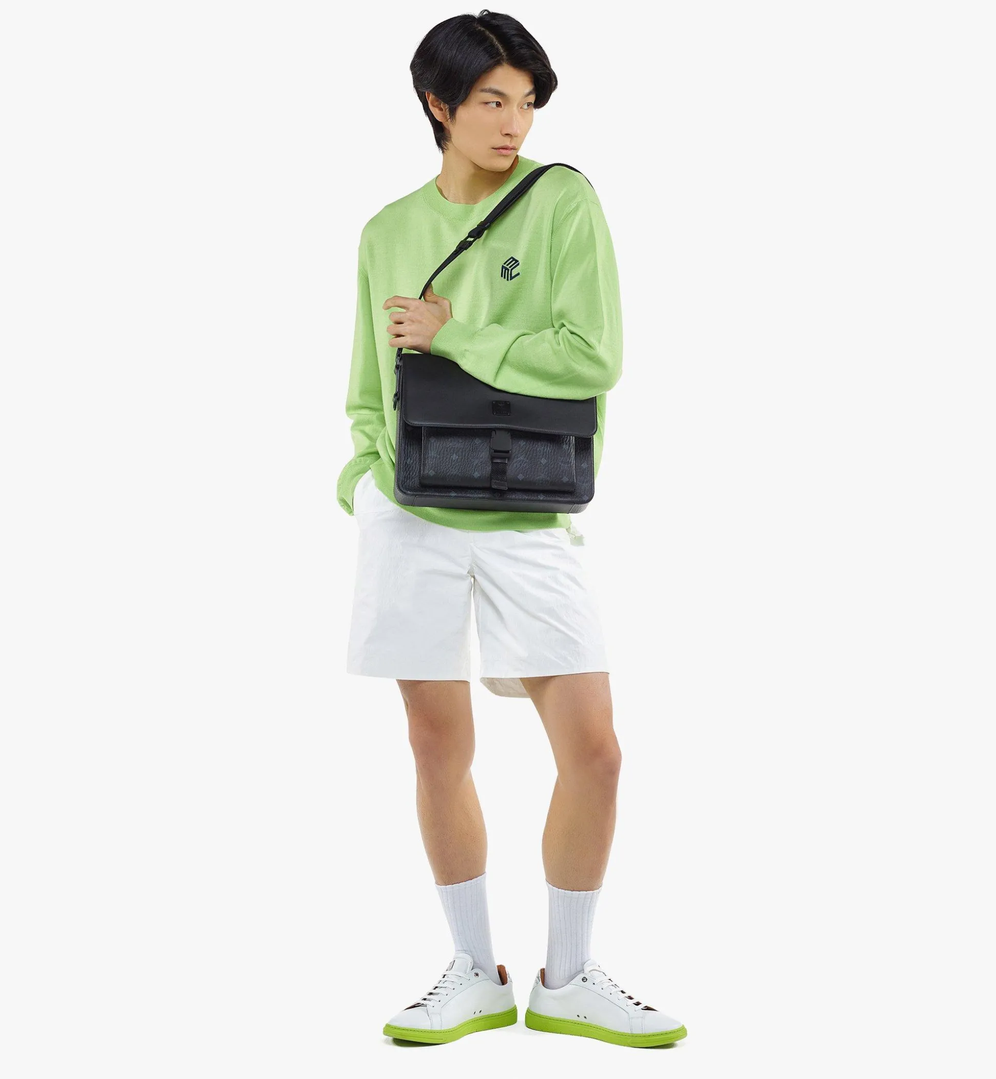 Klassik Messenger-Tasche In Visetos Leder-Mix
