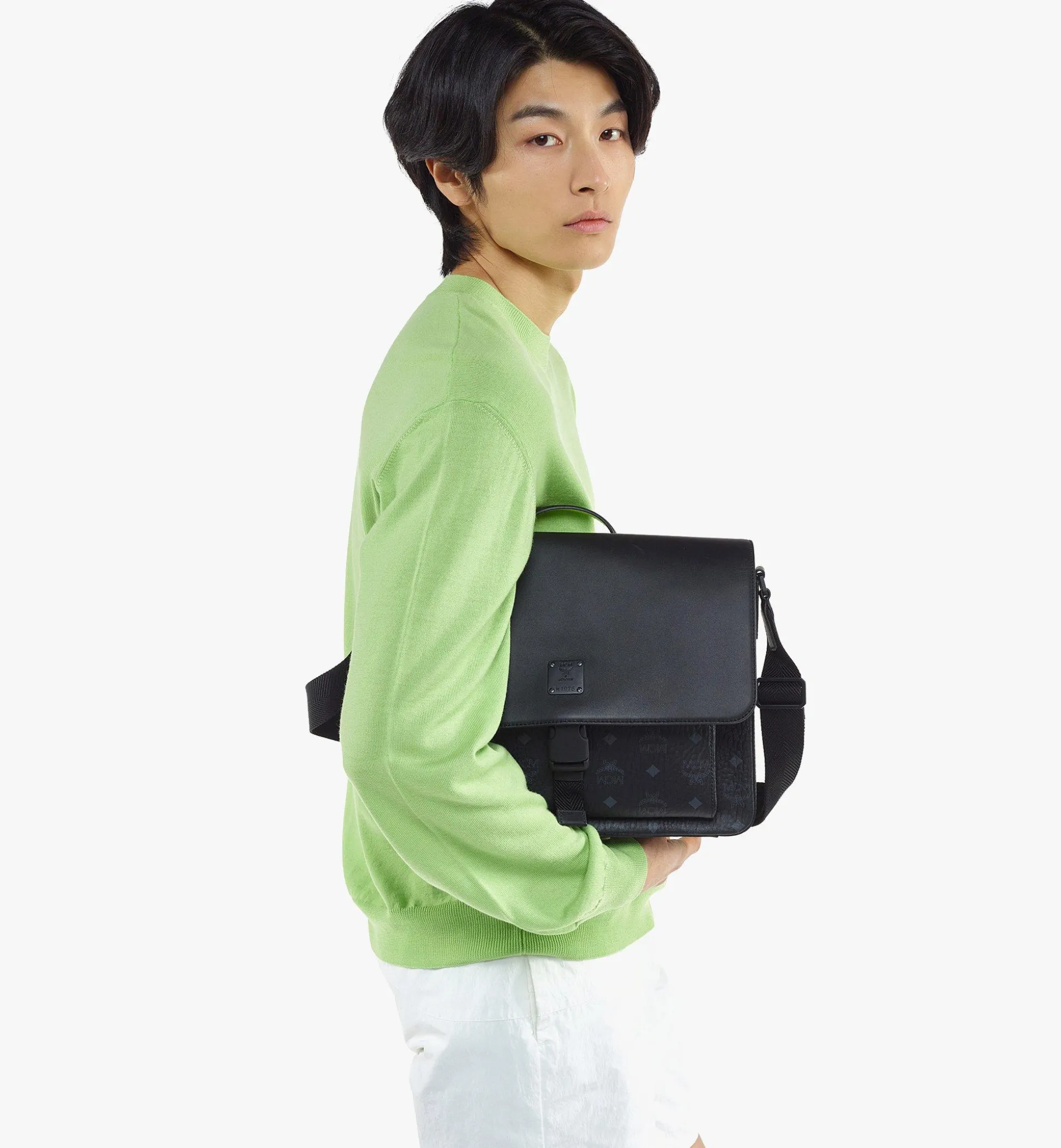 Klassik Messenger-Tasche In Visetos Leder-Mix