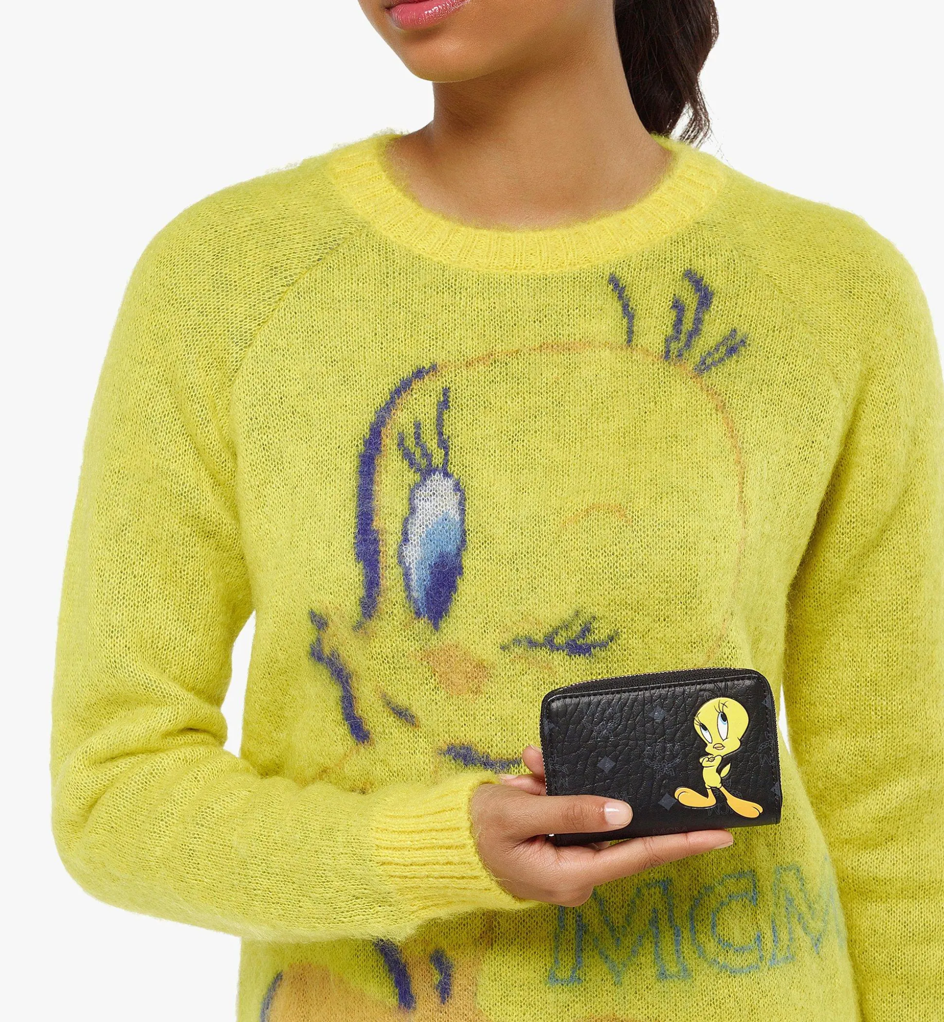 Looney Tunes X Mcm Portemonnaie Mit Rundum-Reissverschluss In Visetos