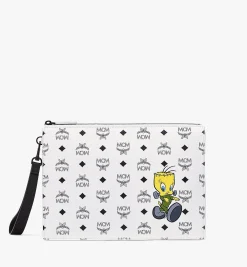 Looney Tunes X Mcm Reissverschluss-Pouch In Visetos Mit Handgelenksband