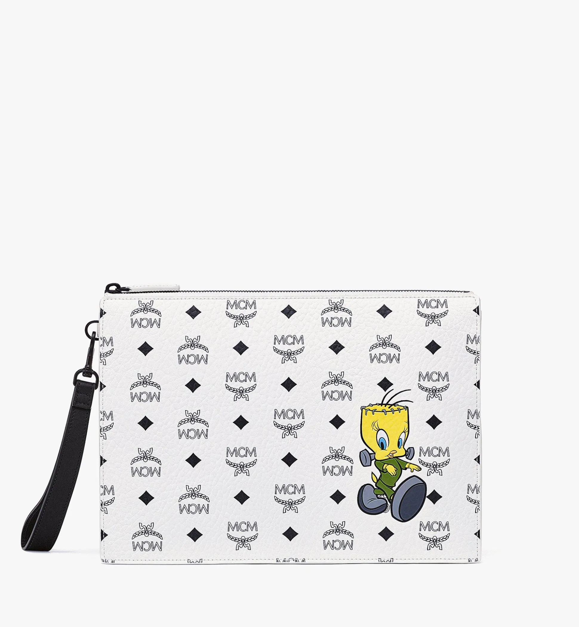 Looney Tunes X Mcm Reissverschluss-Pouch In Visetos Mit Handgelenksband