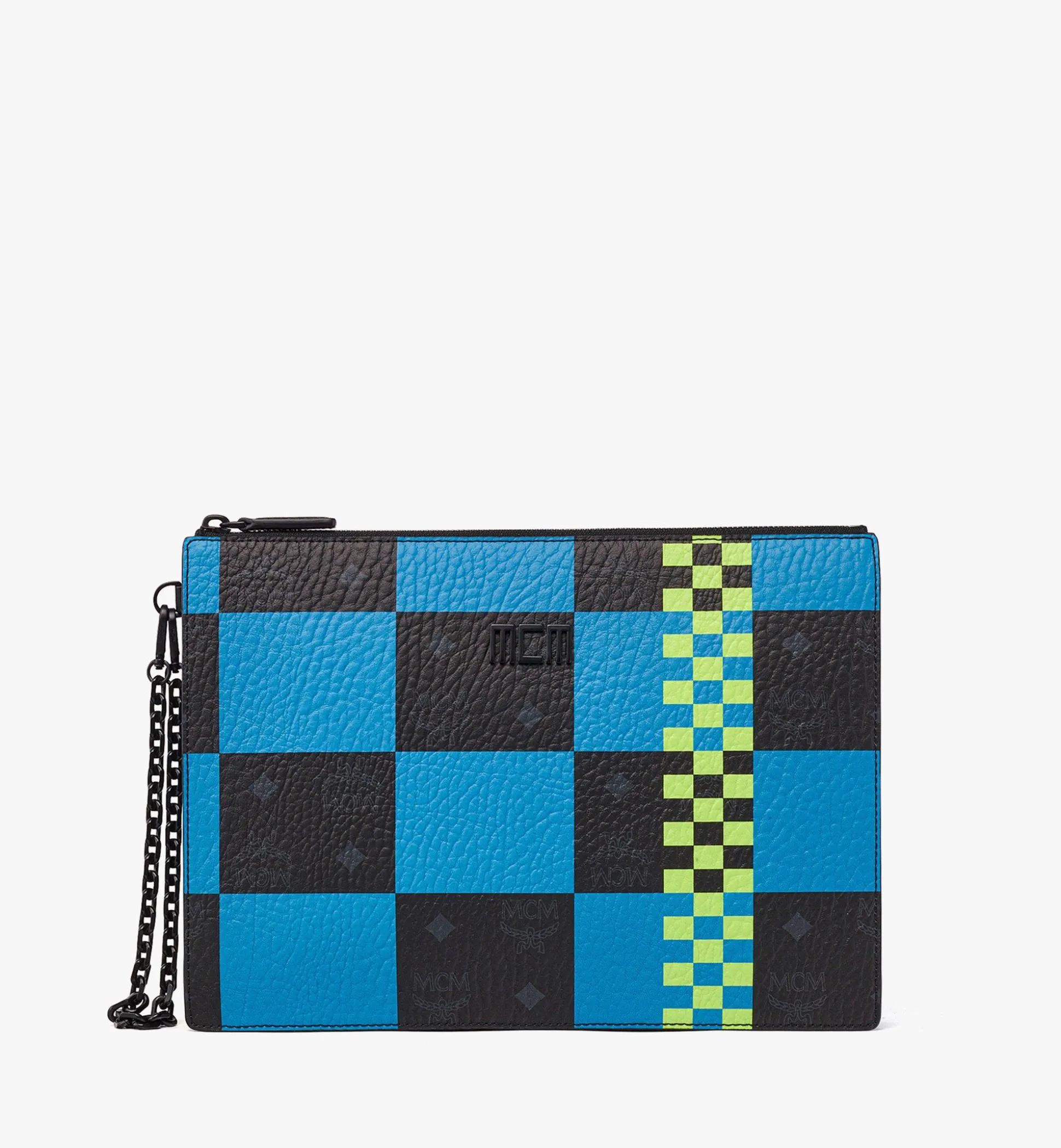 Mcm Tech Pouch Mit Handgelenksband Und Reissverschluss In Checkerboard Visetos