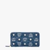Portemonnaie Mit Rundum-Reissverschluss In Vintage Denim Jacquard