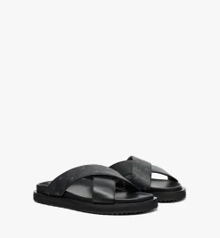 Sandalen In Visetos Leder-Mix