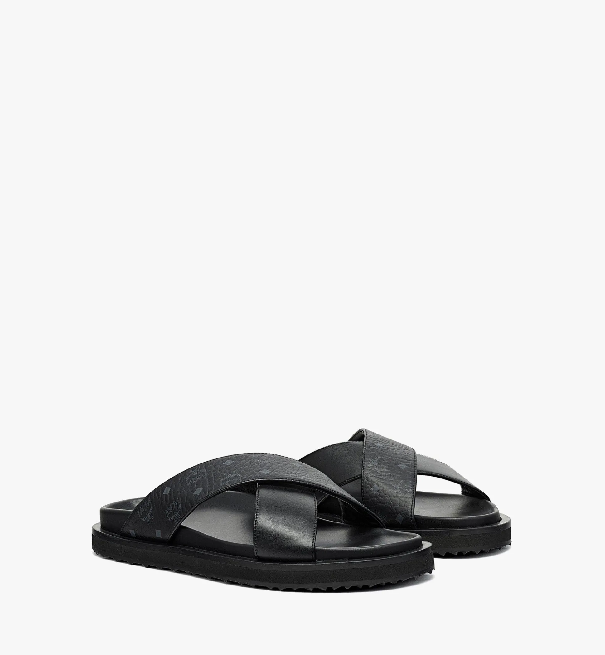 Sandalen In Visetos Leder-Mix