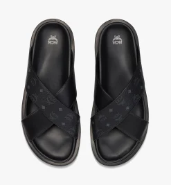 Sandalen In Visetos Leder-Mix