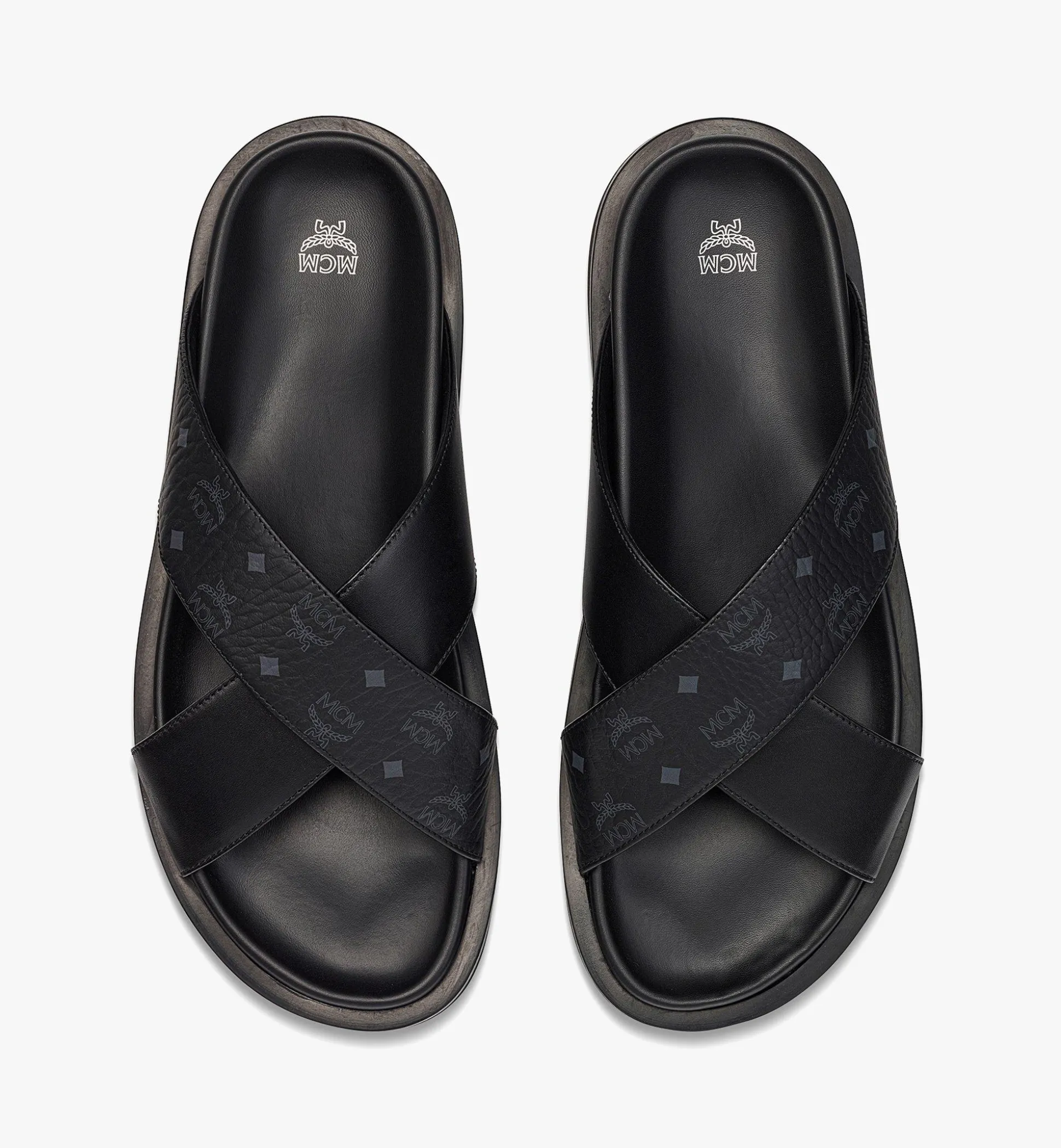 Sandalen In Visetos Leder-Mix