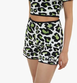 Shorts Aus Jacquard-Strick Mit Leopardenmuster
