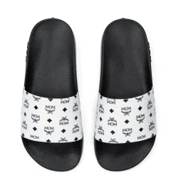 Slides Mit Monogramm-Print
