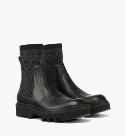 Stiefel Aus Kalbleder Mit Gestricktem Cubic-Monogramm