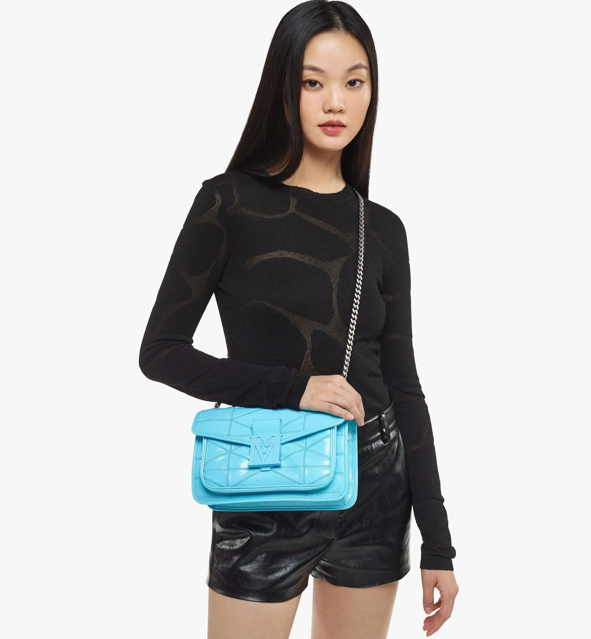Travia Schultertasche Aus Gestepptem Knautschleder