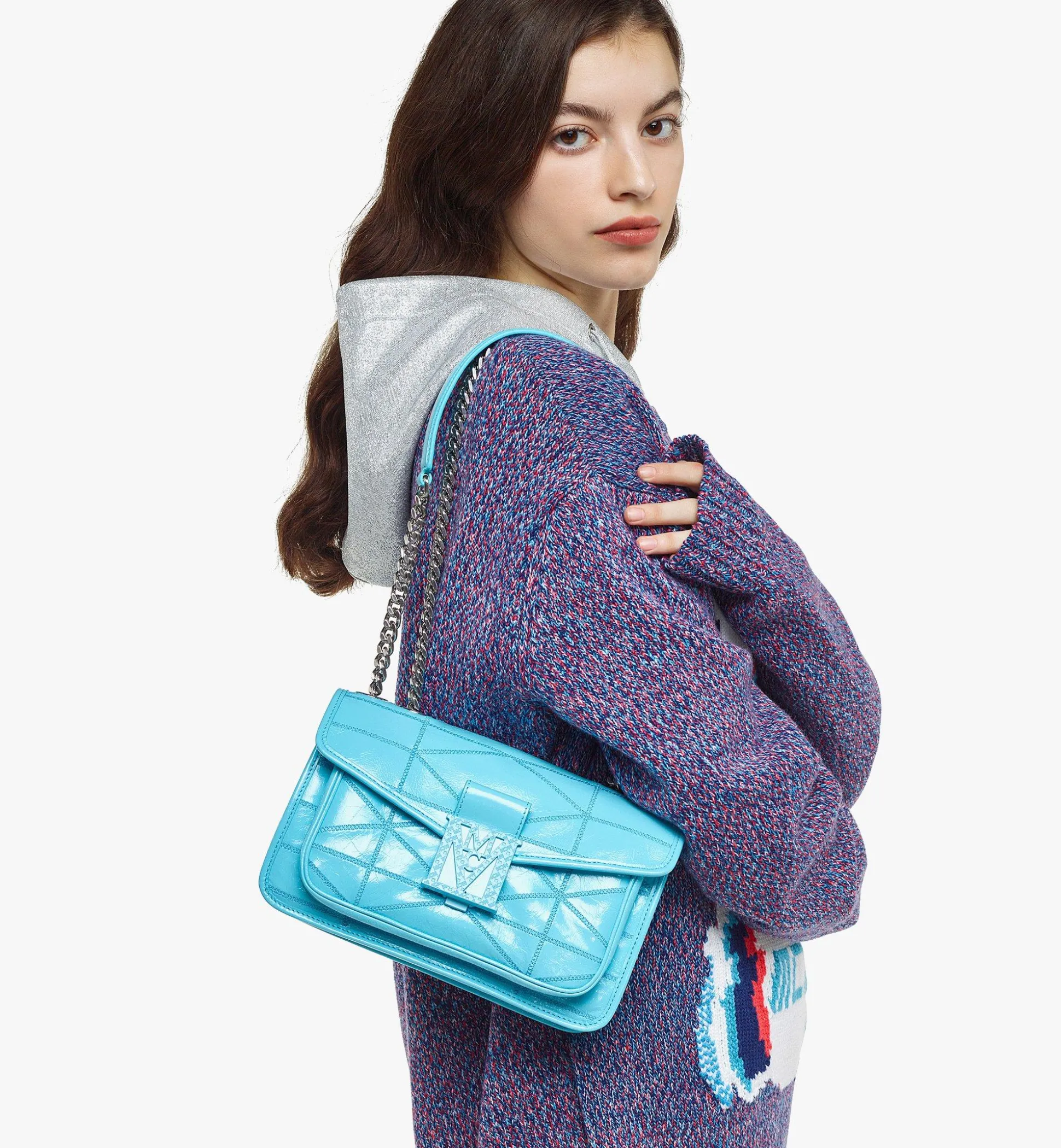 Travia Schultertasche Aus Gestepptem Knautschleder