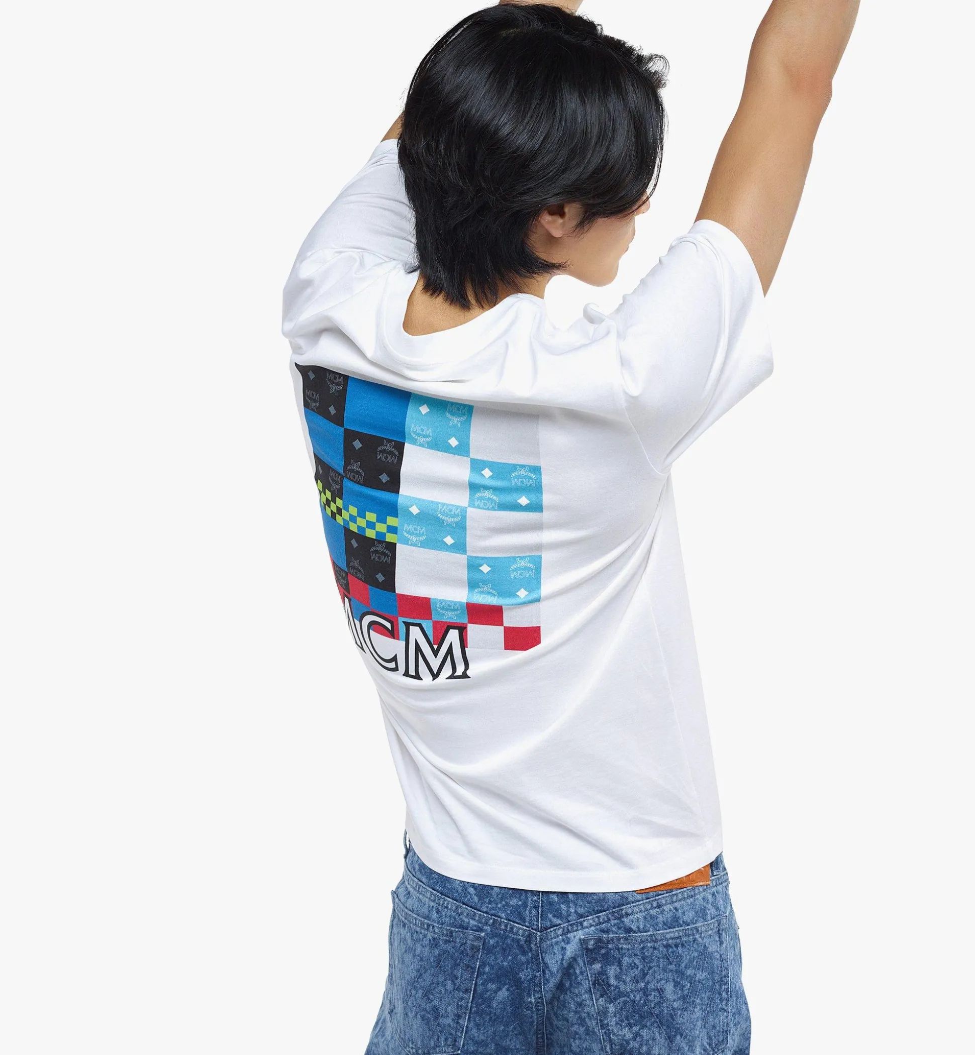 T-Shirt Aus Bio-Baumwolle In Checkerboard Visetos