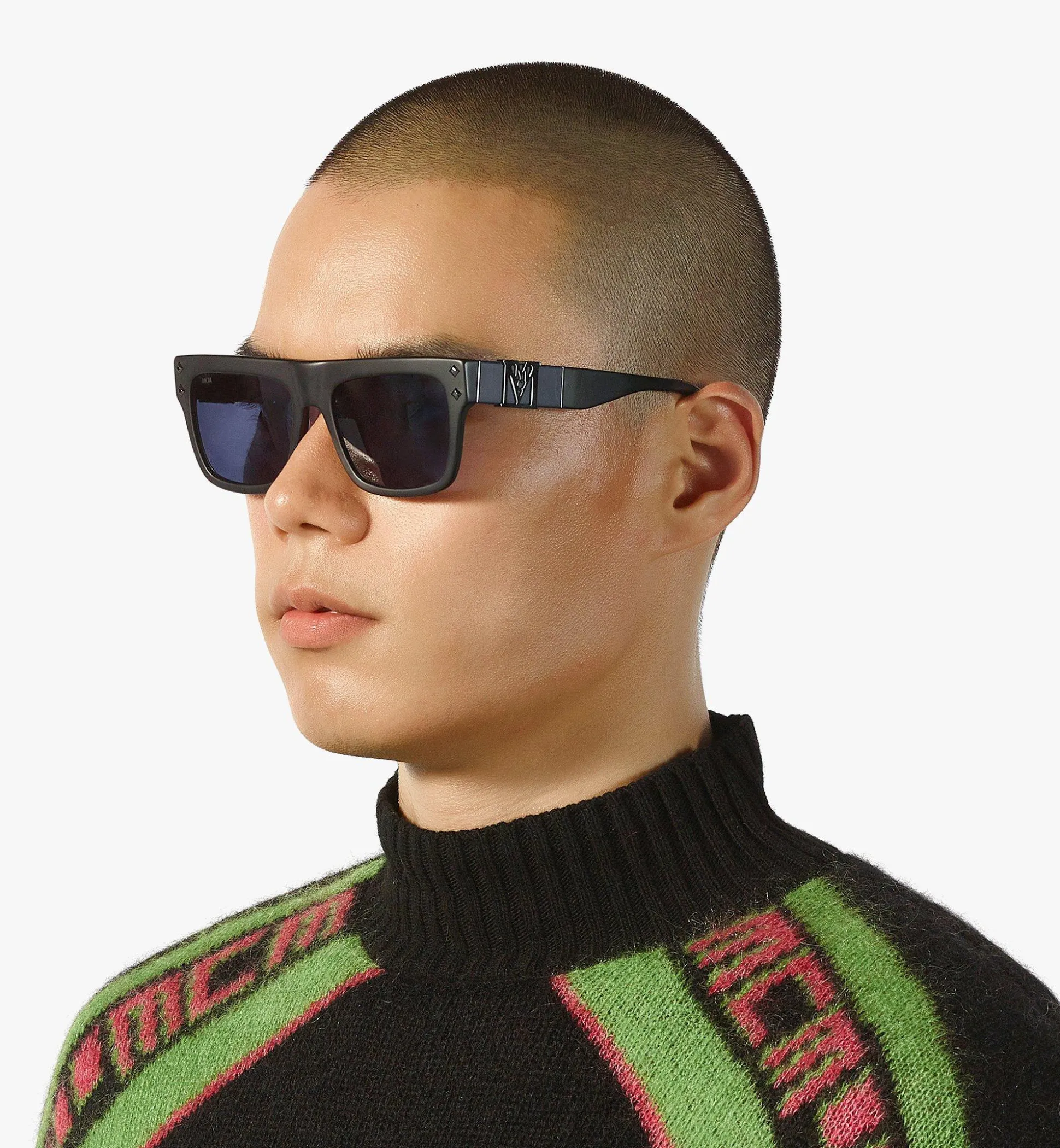 Zweifarbige, Rechteckige Sonnenbrille